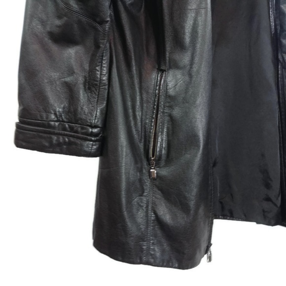 Venezia Leather Plus Sz Womens Trench Coat - Picture 5 of 6